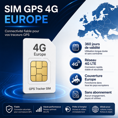 Trackeur Pro SIM — Carte SIM 4G pour Traceur GPS