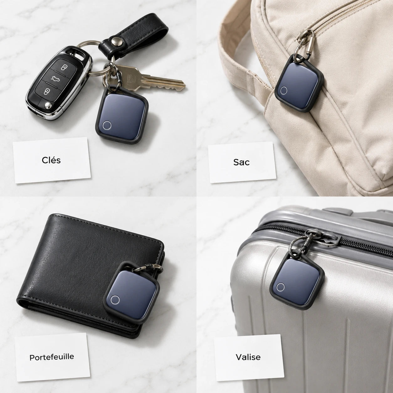 Traceur Porte-Clé Bluetooth — Usages quotidiens clés sac valise portefeuille
