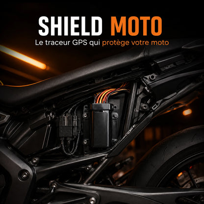 Trackeur Pro Shield Moto — Alertes intelligentes mouvement géofence anti-vol